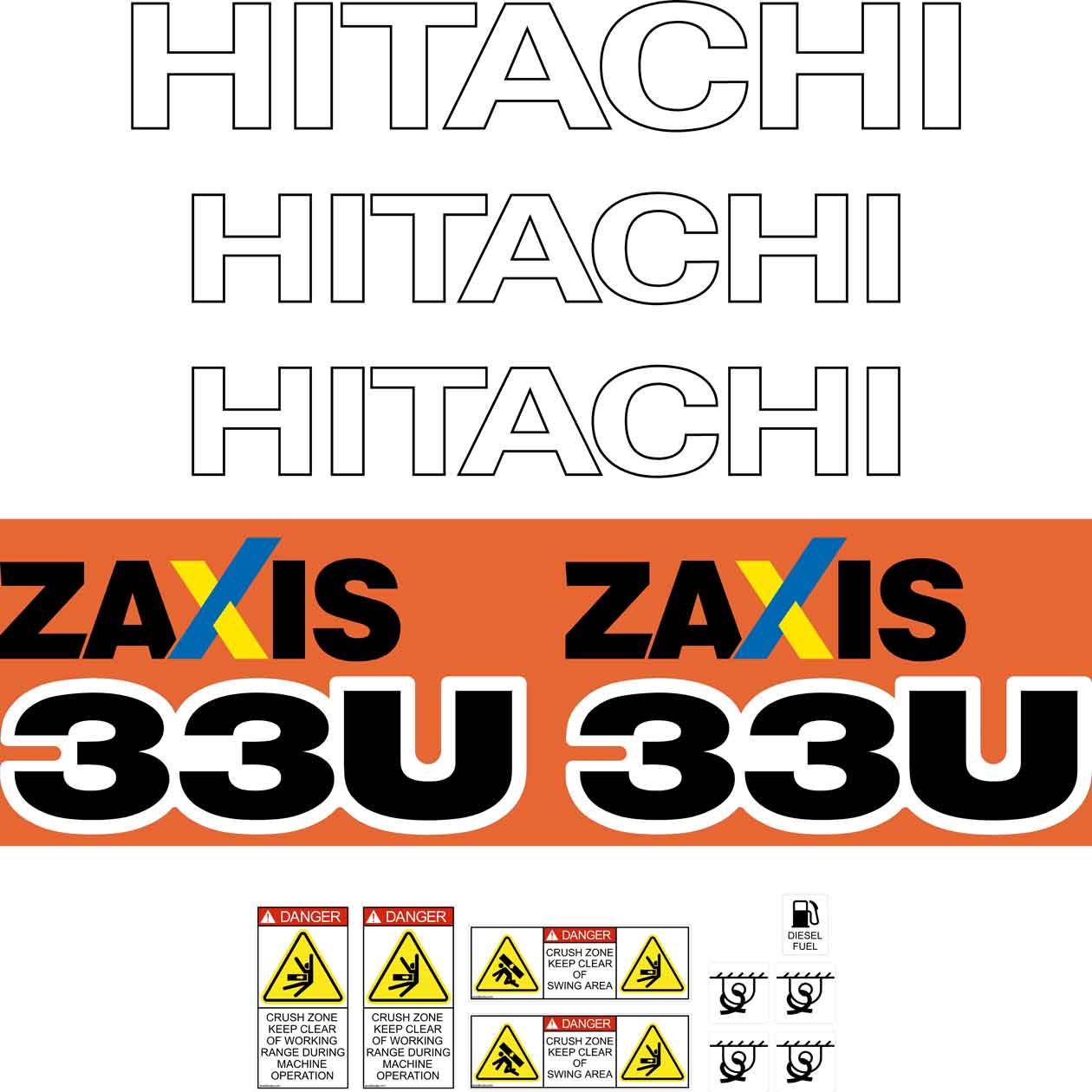 Hitachi ZX33U-5 Decal Kit