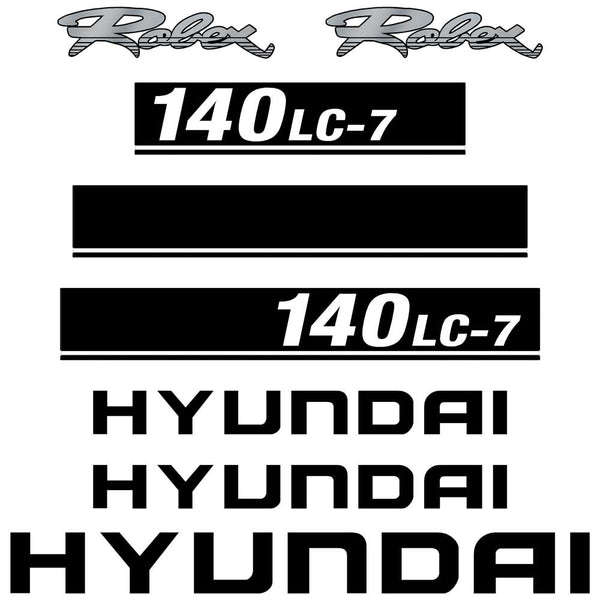 Hyundai 140LC-7 Decals Stickers