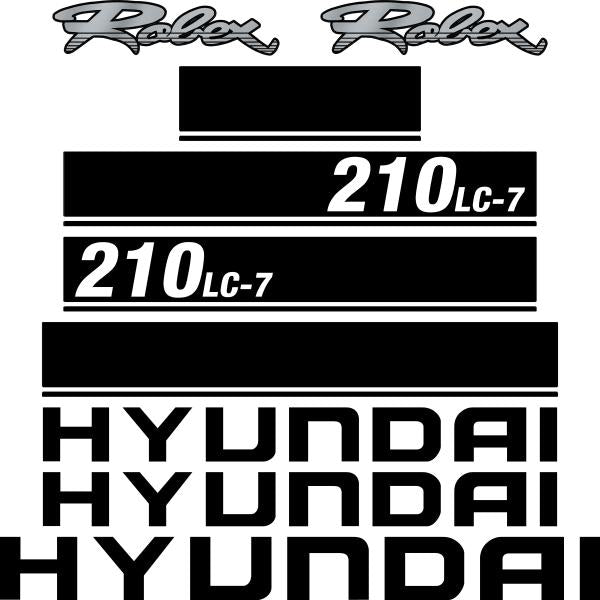 Hyundai 210LC-7 Decals Stickers