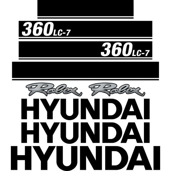 Hyundai 360LC-7 Decals Stickers