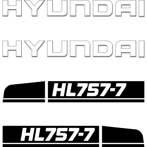 Hyundai HL757-7 Decals Stickers