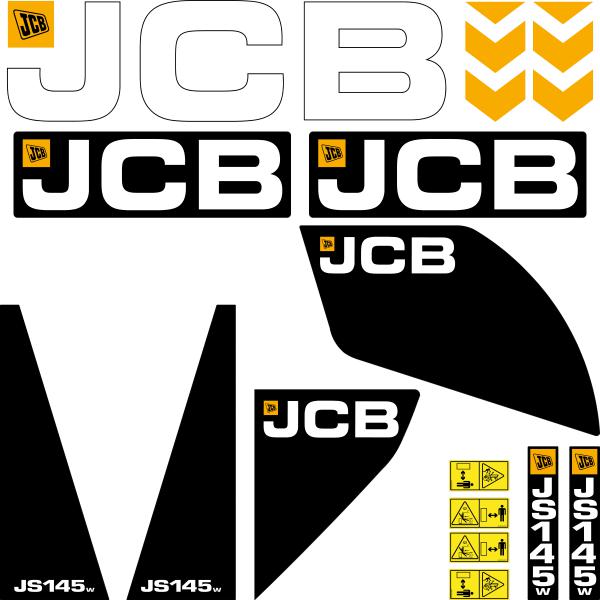 JCB JS 145 W Decals Stickers Set