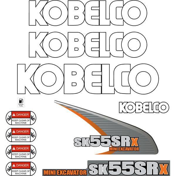 Kobelco SK55SRX Decals Stickers