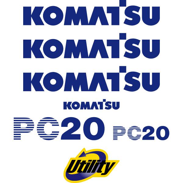 Komatsu PC20R-8 Decal Kit - Mini Excavator
