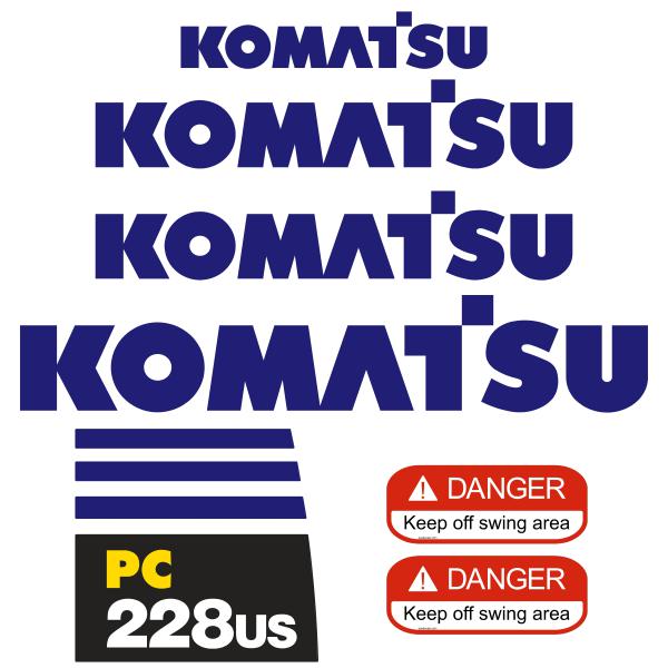 Komatsu PC228US-8 LC Decals Stickers