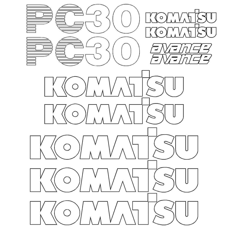 Komatsu PC30-7 Decal Kit