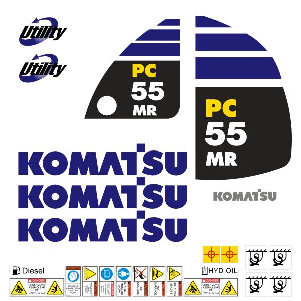 Komatsu PC55MR-3 Decals Sticker Set