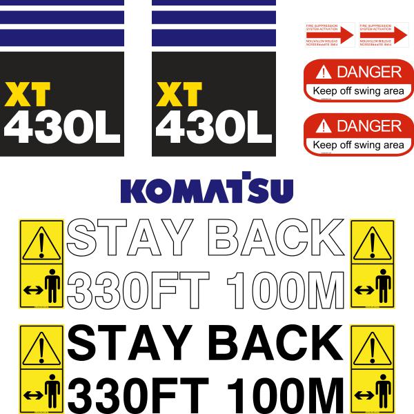 Komatsu XT430L Decals Stickers Set