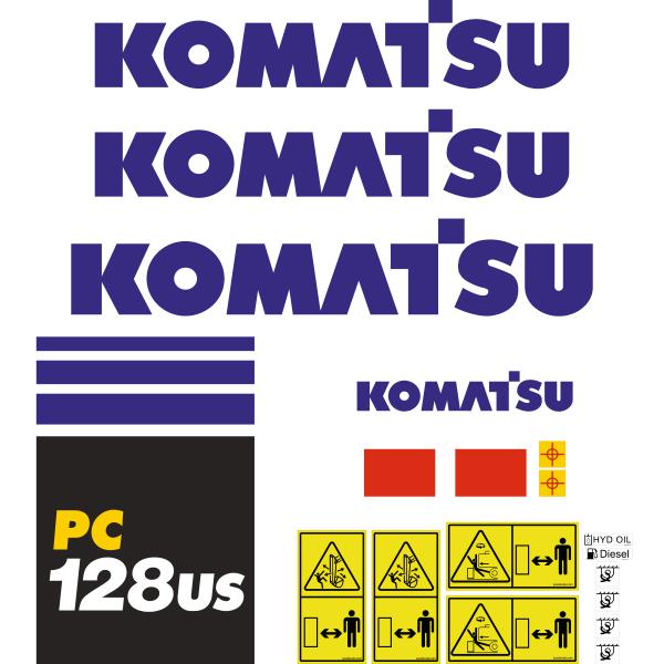 Komatsu PC128US-10 Decal Kit - Excavator
