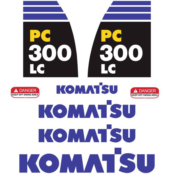 Komatsu PC300 LC - 8 Decal Kit Excavator