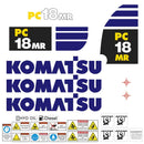 Komatsu PC18MR Decal Sticker Set