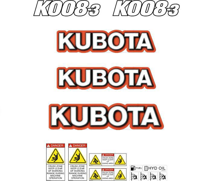 Kubota K008-3 Decals