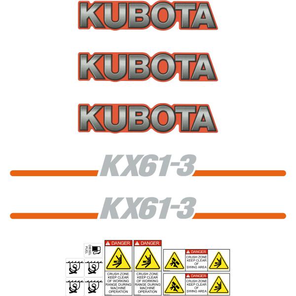 Kubota KX61-3 Decal Kit