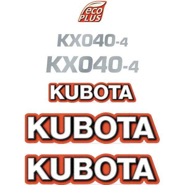 Kubota KX040-4 Decal Kit