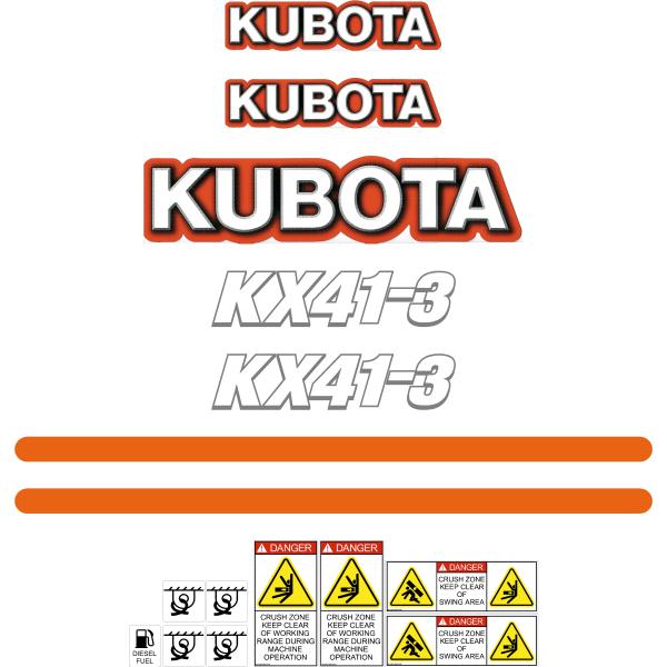Kubota KX41-3 Decal Kit