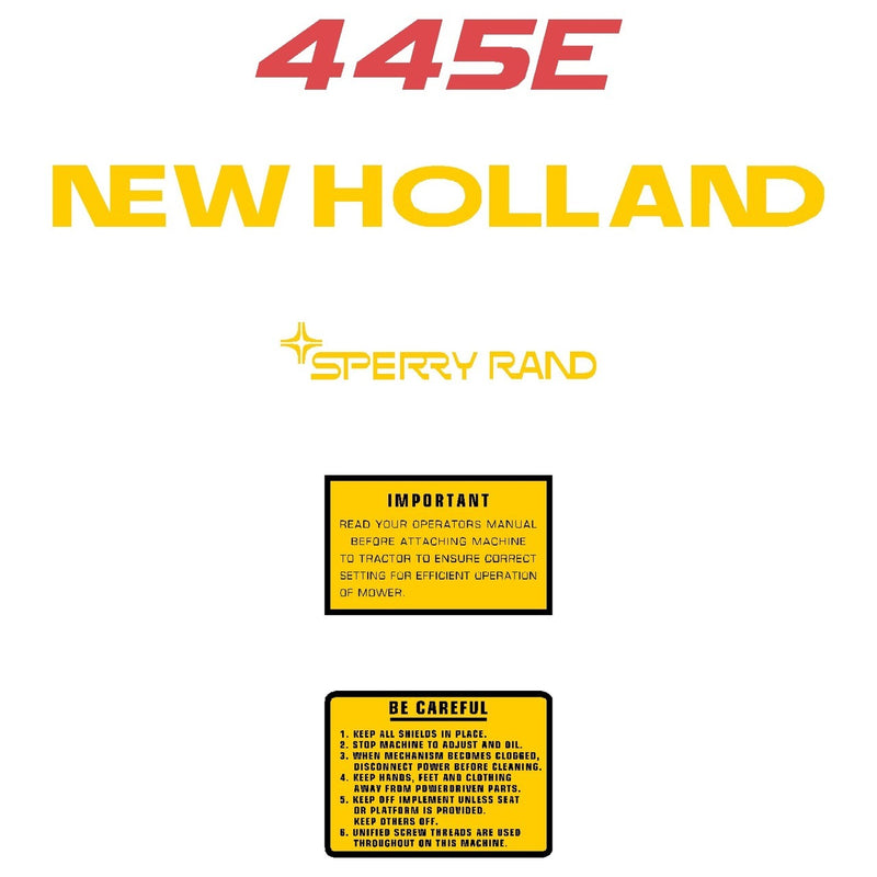 New Holland 445E Decals Stickers
