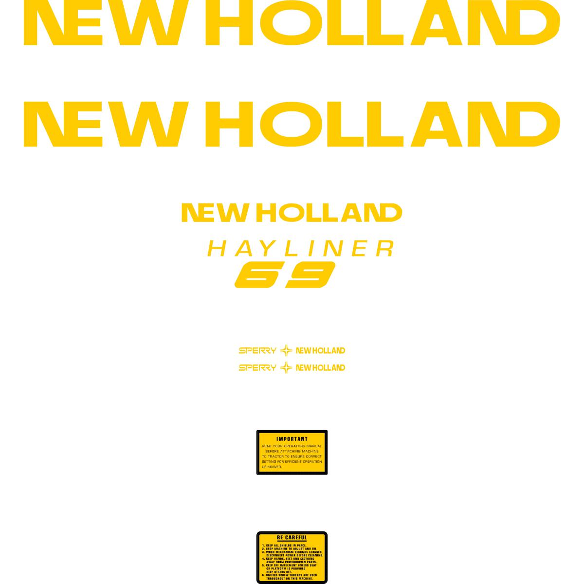 New Holland NH69 Hayliner Decal Kit - Tractor Attachment