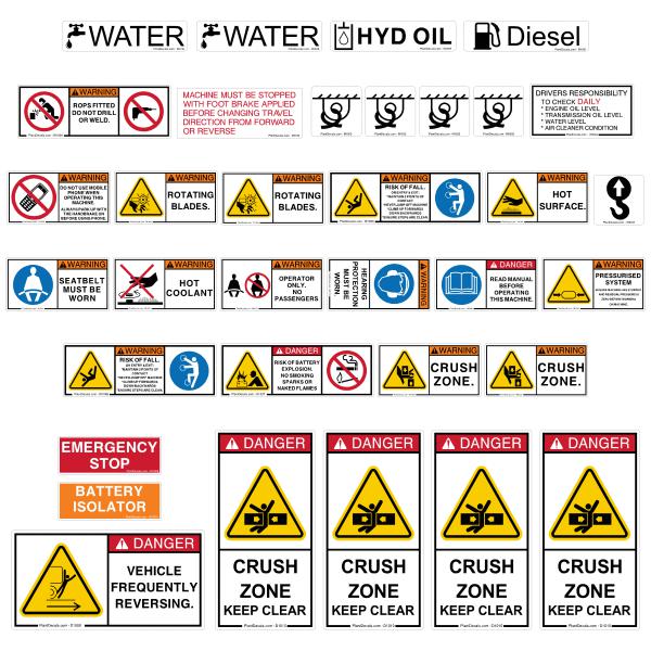 Roller Safety Decals Stickers Kit