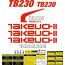 Takeuchi TB230 Decal Kit - Mini Excavator