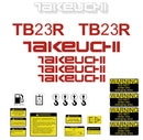 Takeuchi TB23R Decal Sticker Kit