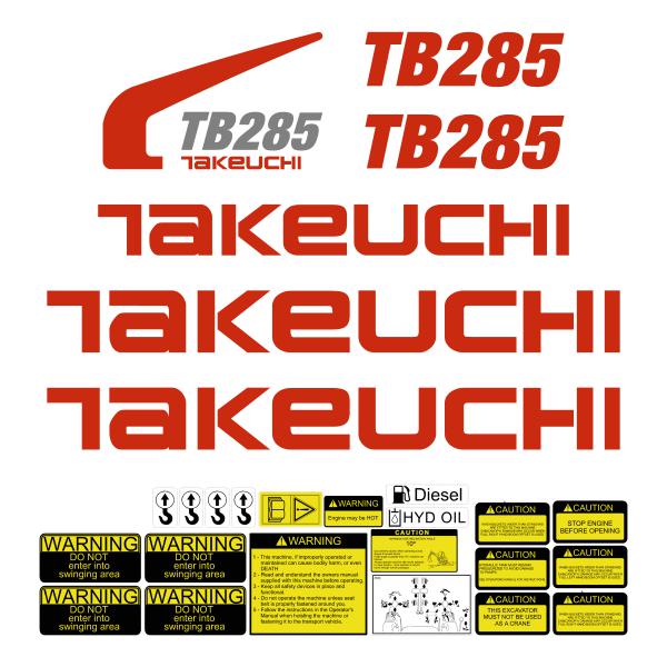 Takeuchi TB285 Decal Kit