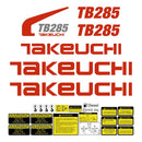 Takeuchi TB285 Decal Kit - Mini Excavator