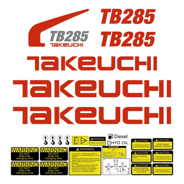 Takeuchi TB285 Decals