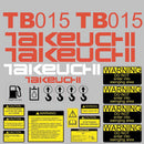 Takeuchi TB015 Decal Sticker Kit