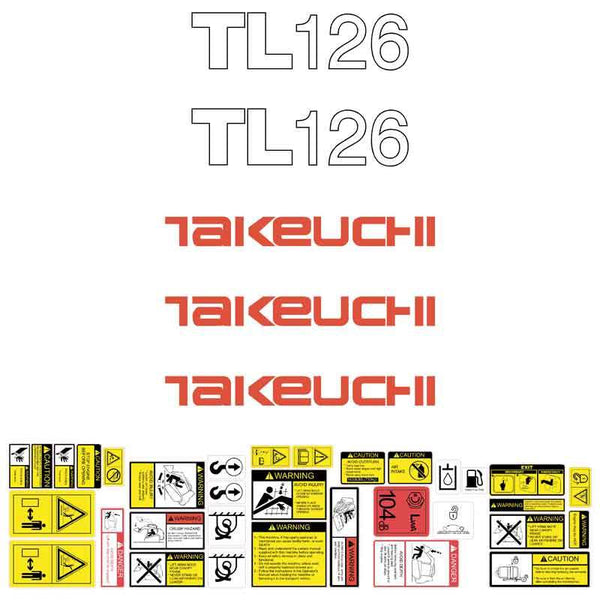 Takeuchi TL126 Decal Sticker Kit