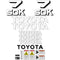 Toyota Huski 3SDK7 Decal Sticker Set