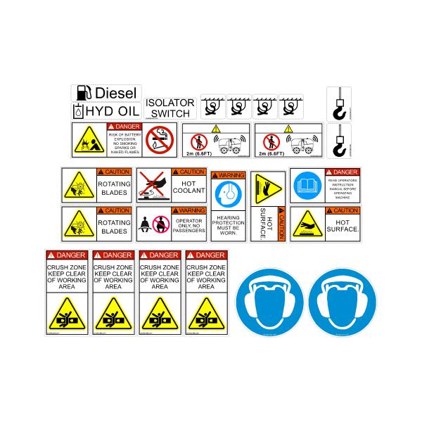 Trench Compactor Safety Decals
