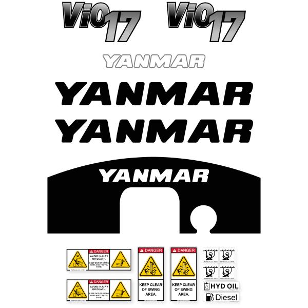 Yanmar VIO80-1 Decals Sticker Kit – Mini Excavator, Full Set, Made In Australia