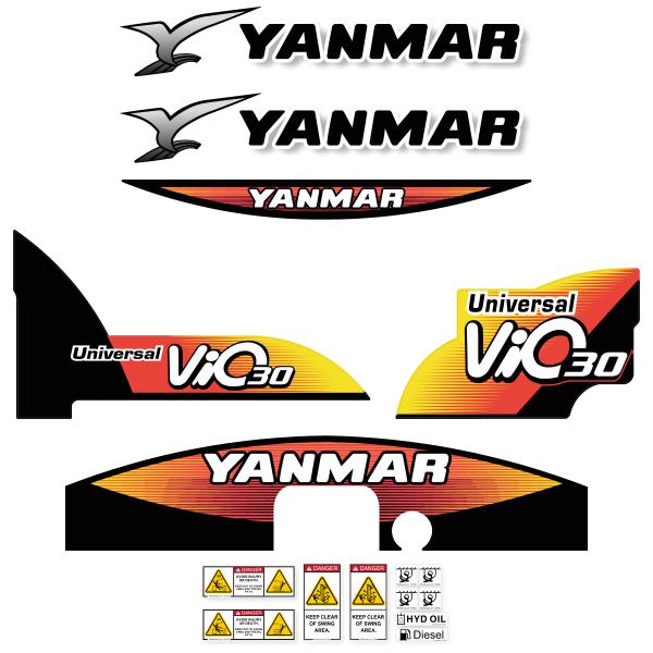 Yanmar VIO50-2 Mini Excavator Decals / Stickers Kit – Full Set