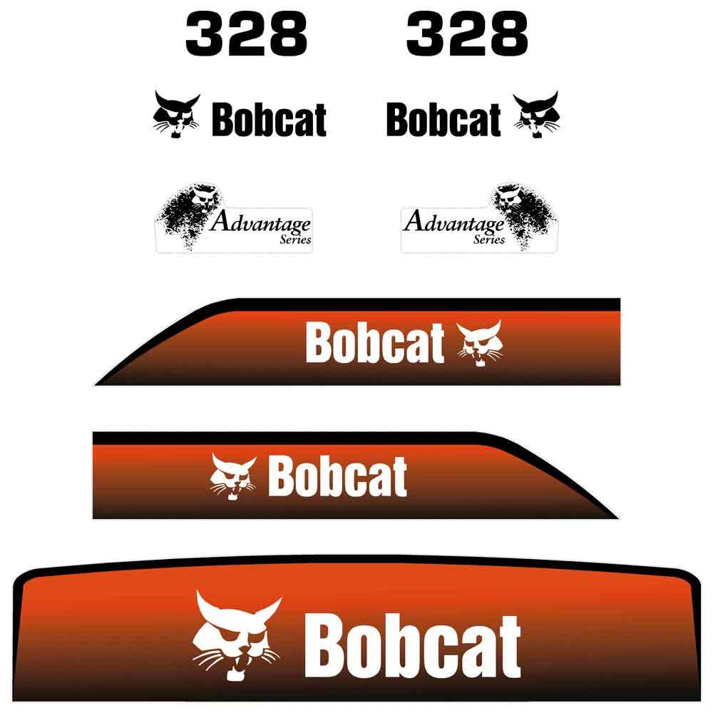 Fits Bobcat 328 Mini Excavator Decal Replacement Kit Fits Bobcat 328 Mini Excavator Decal Replacement Kit