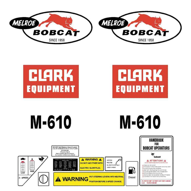 Bobcat Melroe M610 Decals Stickers 