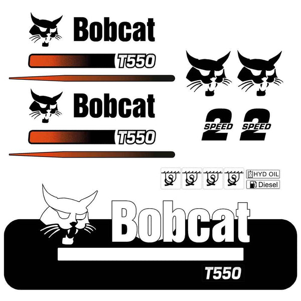 Bobcat T550 Aftermarket Decal Kit With Controls – High Quality Vinyl