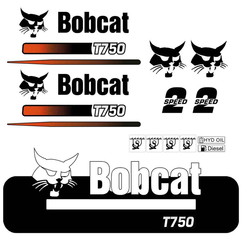 Bobcat T750 Compact Tracked Loader Decal Set / Sticker Kit
