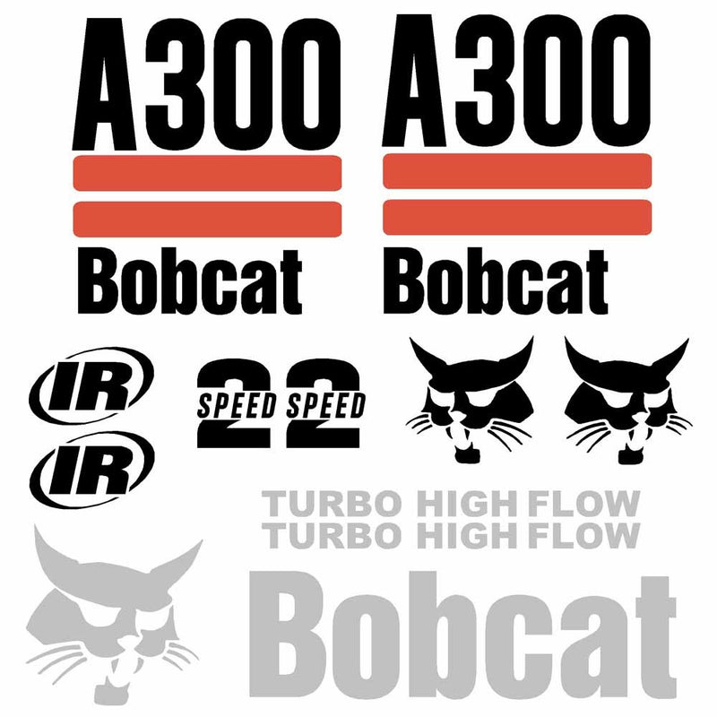 Bobcat A300 Decal Set - 2 Stripe