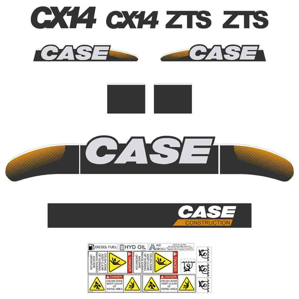 Case CX14 Decals Stickers