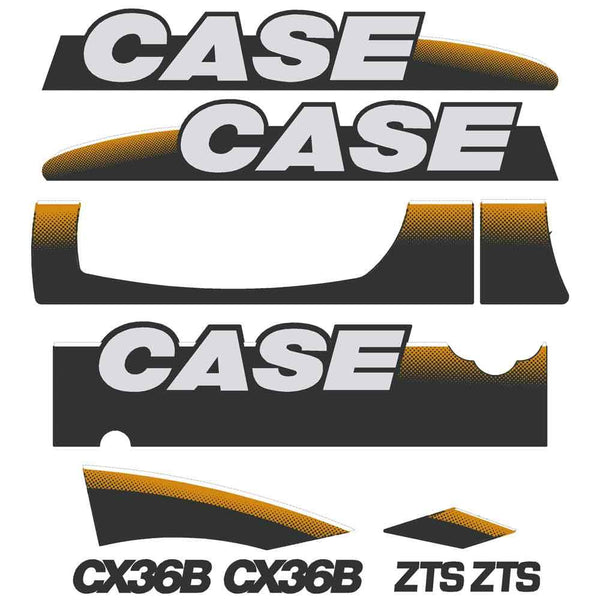 Case CX36B Decals Stickers