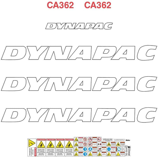 Dynapac CA362 Decal Sticker Set