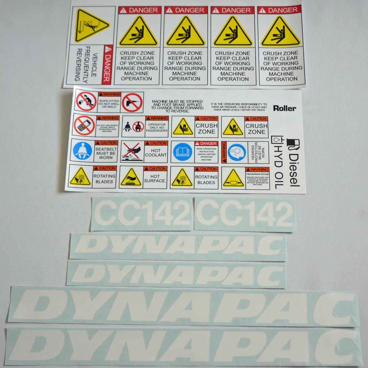 Dynapac CC142 Roller Decal Set / Sticker Kit