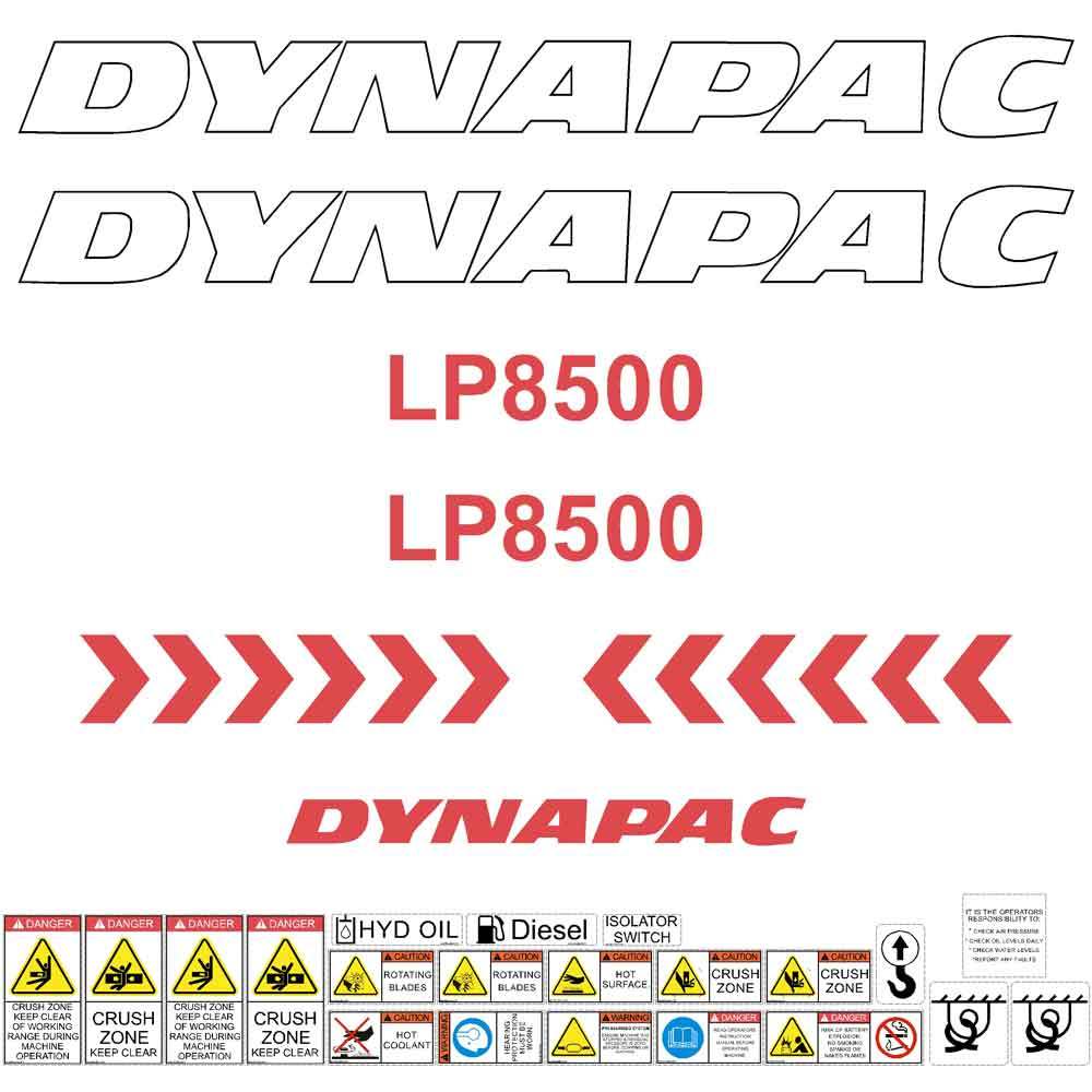 Dynapac LP8500 Roller Decal Set / Sticker Kit