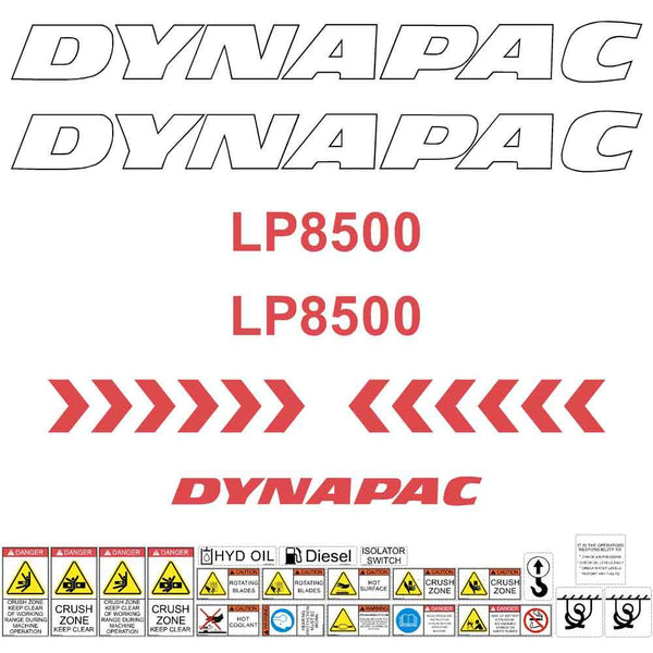 Dynapac LP8500 Decal Sticker Set