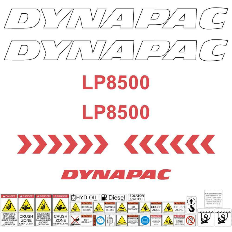 Dynapac LP8500 Decal Sticker Set