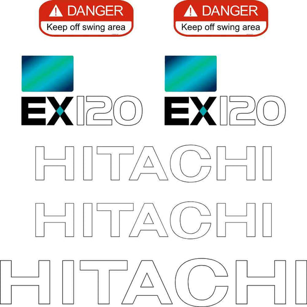 Hitachi EX120-5 Decals Stickers Set
