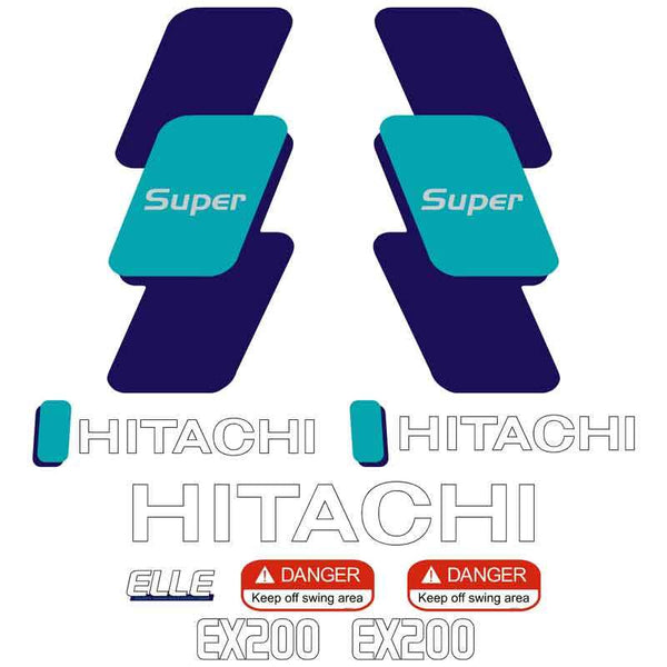 Hitachi EX200-3 Decals Stickers Set