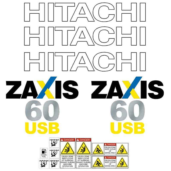 Hitachi ZX60USB-3 Decal Set / Sticker Kit