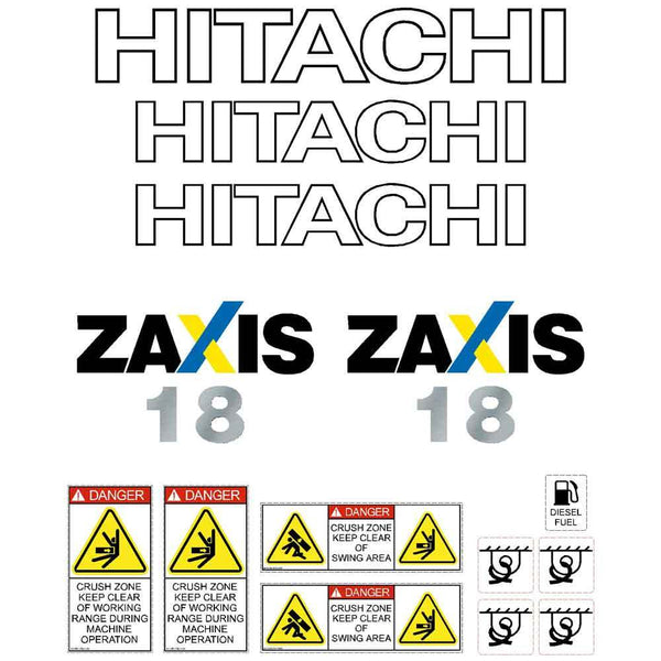 Hitachi ZX18-3 Decals Stickers