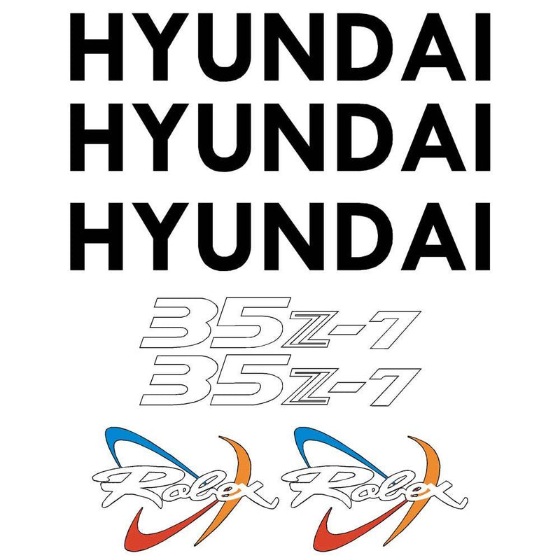 Hyundai R35Z-7 Decals Stickers